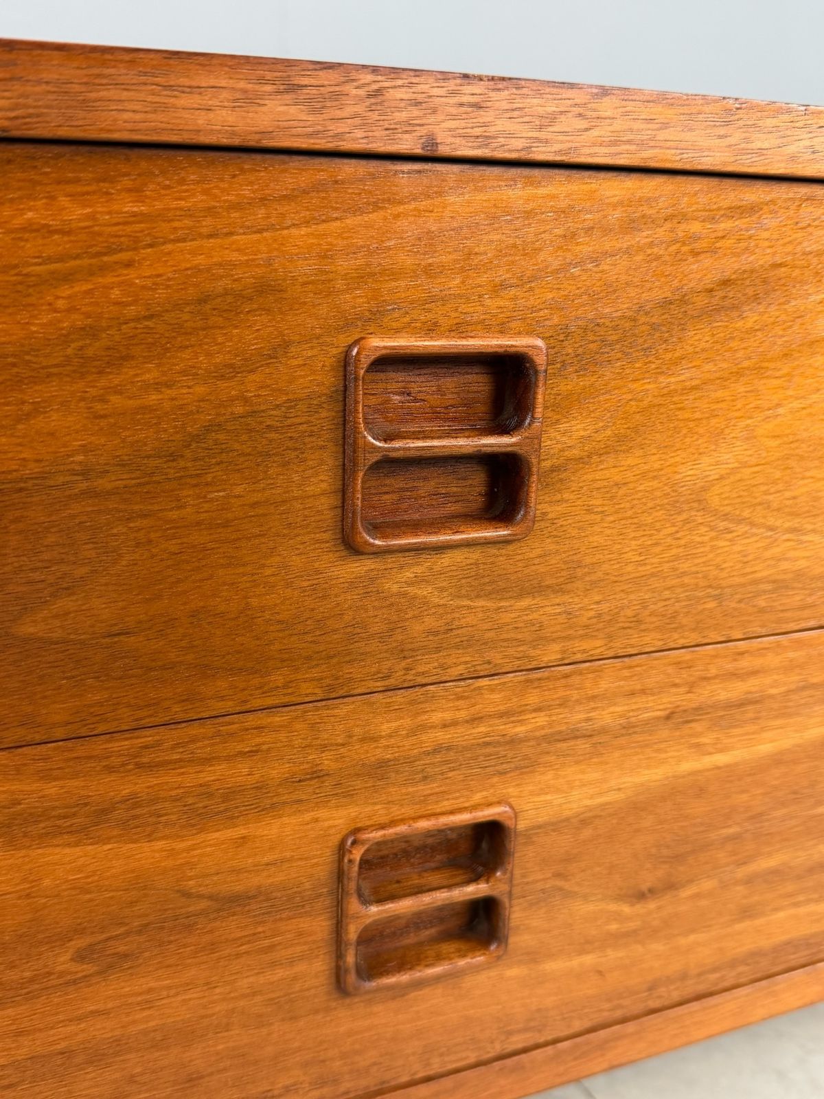 Danish Teak Low Chest With Four Drawers, 1960s photo vintage