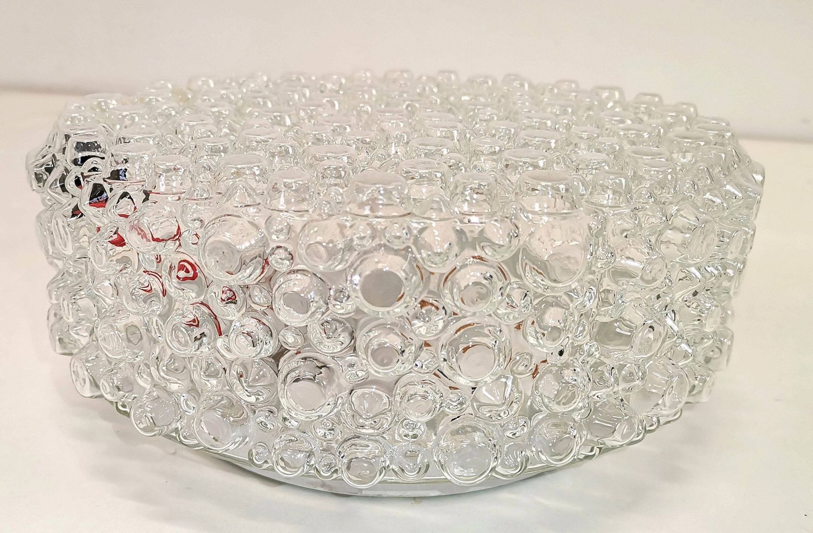 Clear Bubble Glass Lamp / Vintage Motif Lamp/ Yugoslavia Vintage Ceiling Glass