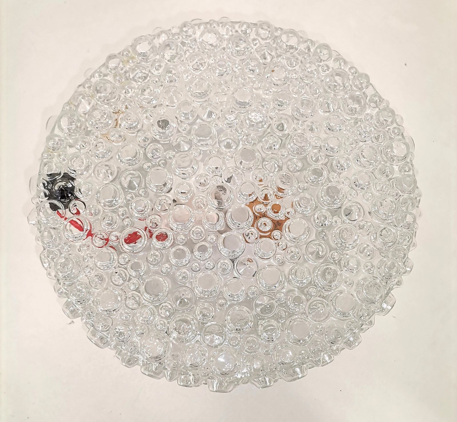 Clear Bubble Glass Lamp / Vintage Motif Lamp/ Yugoslavia Vintage Ceiling Glass photo for sale