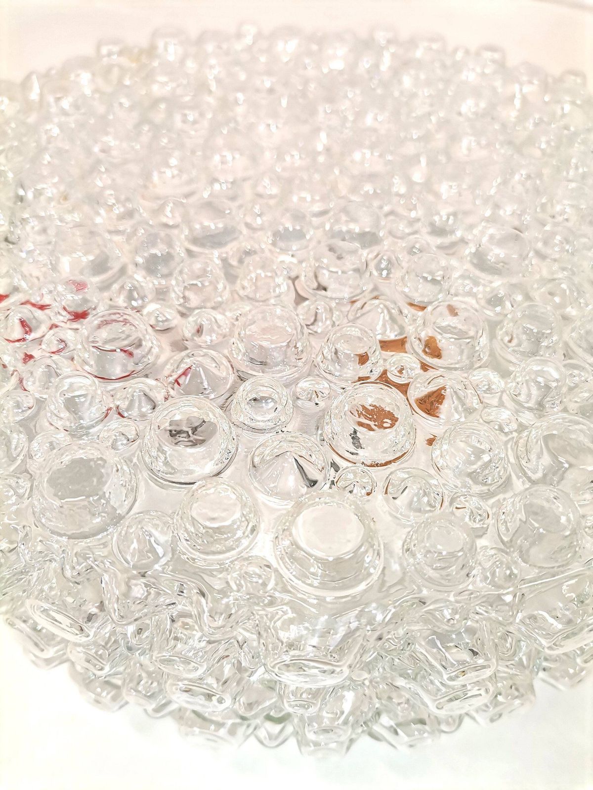 Clear Bubble Glass Lamp / Vintage Motif Lamp/ Yugoslavia Vintage Ceiling Glass photo 75.0