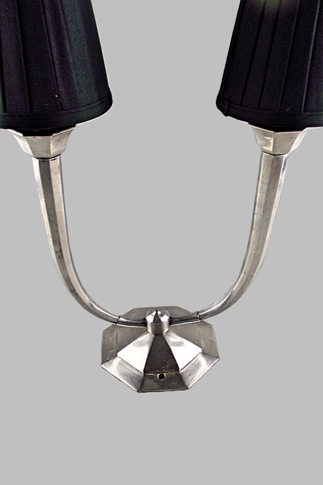 Pair Of Art Deco Lamps In The Style Of J   E Ruhlmann  Silver Plated Bronze Bases France 1930s photo Lighting
