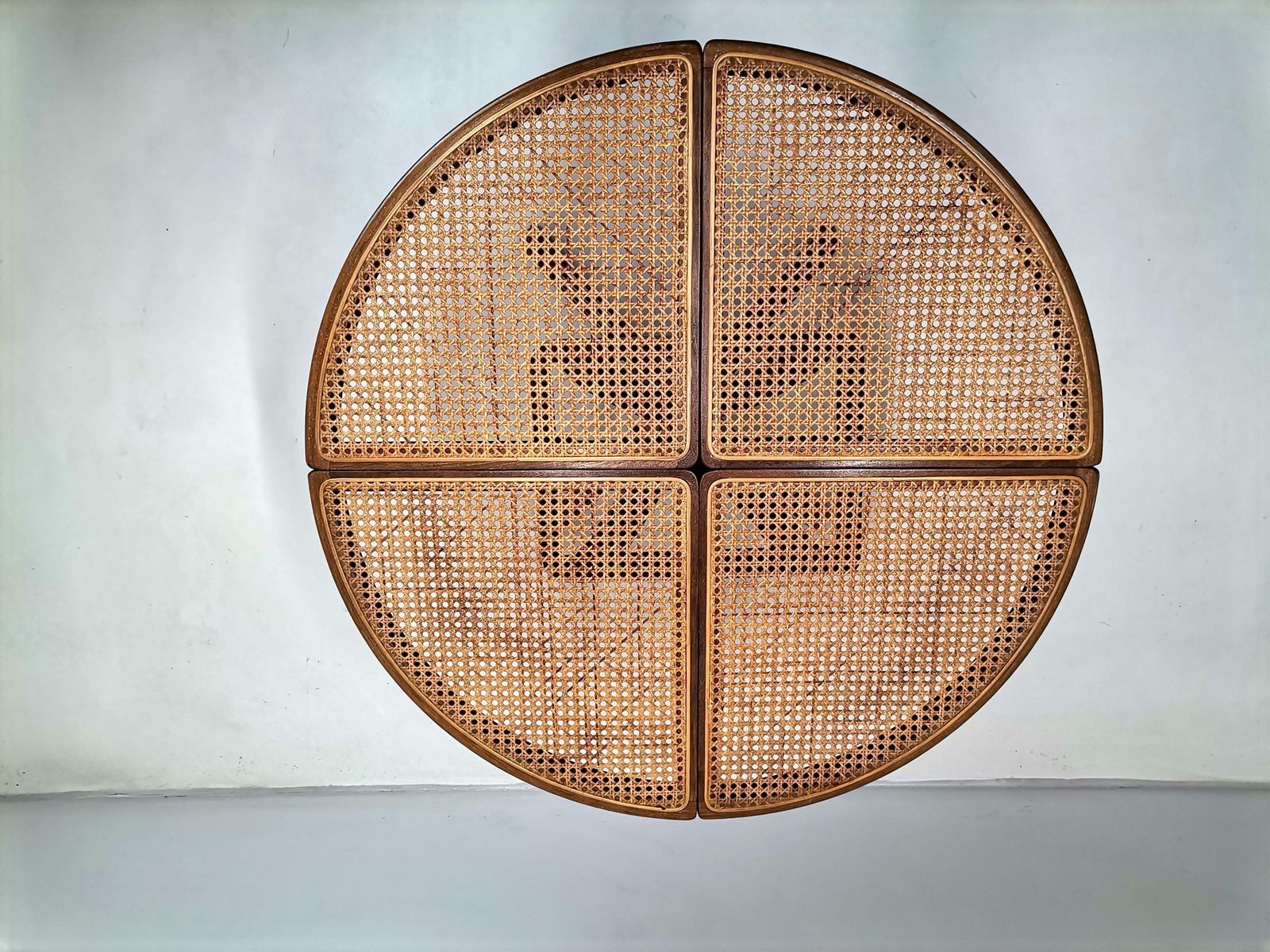 Vintage Dining Table With Cane Top: Attributed To Thonet Mundus, 60s Yugoslavia photo furniture