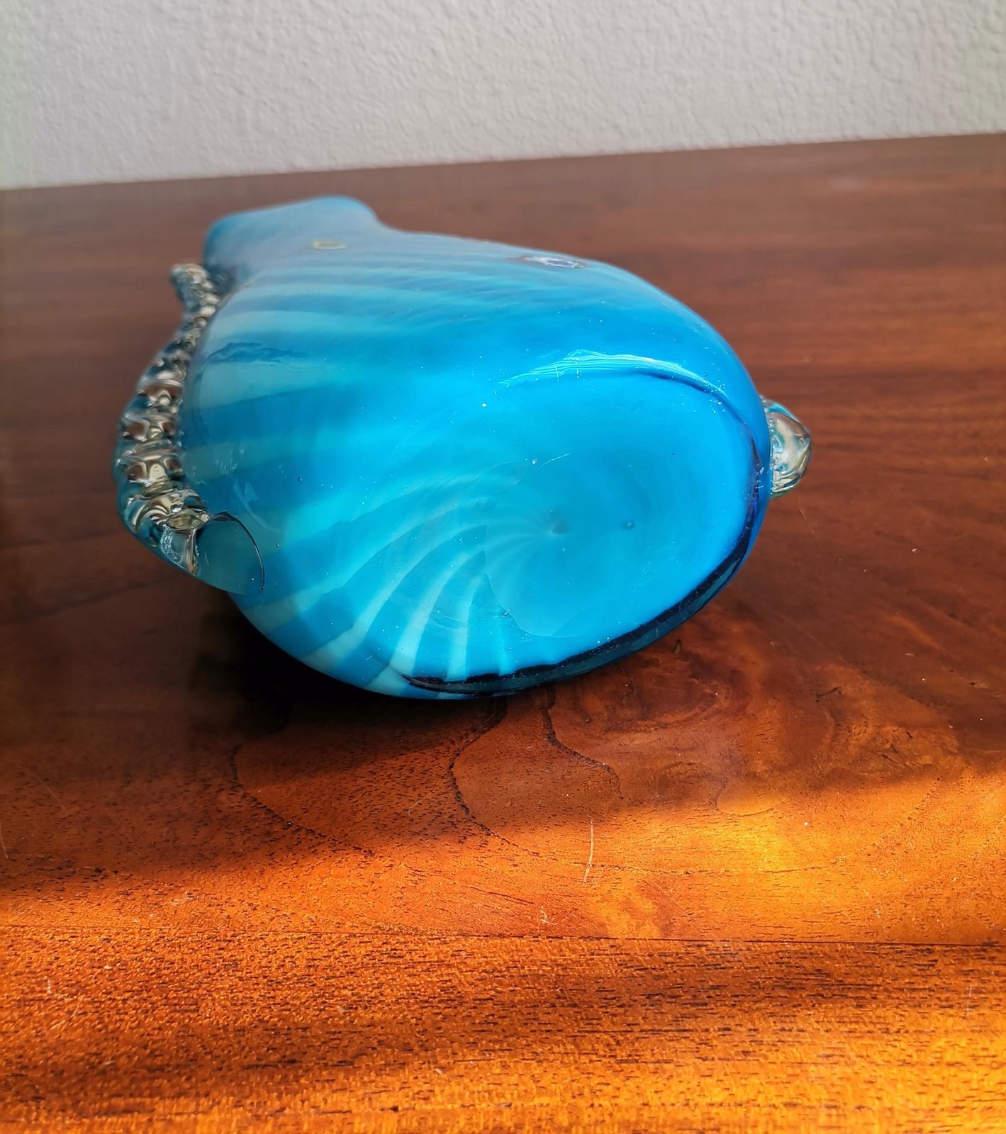 Mid Century Turquoise Murano Vase/ Murano Art Glass Base/ Retro 1960s /1970s / Murano Glass Vase/ Turquoise Vintage Italian Glass Vase photo vintage
