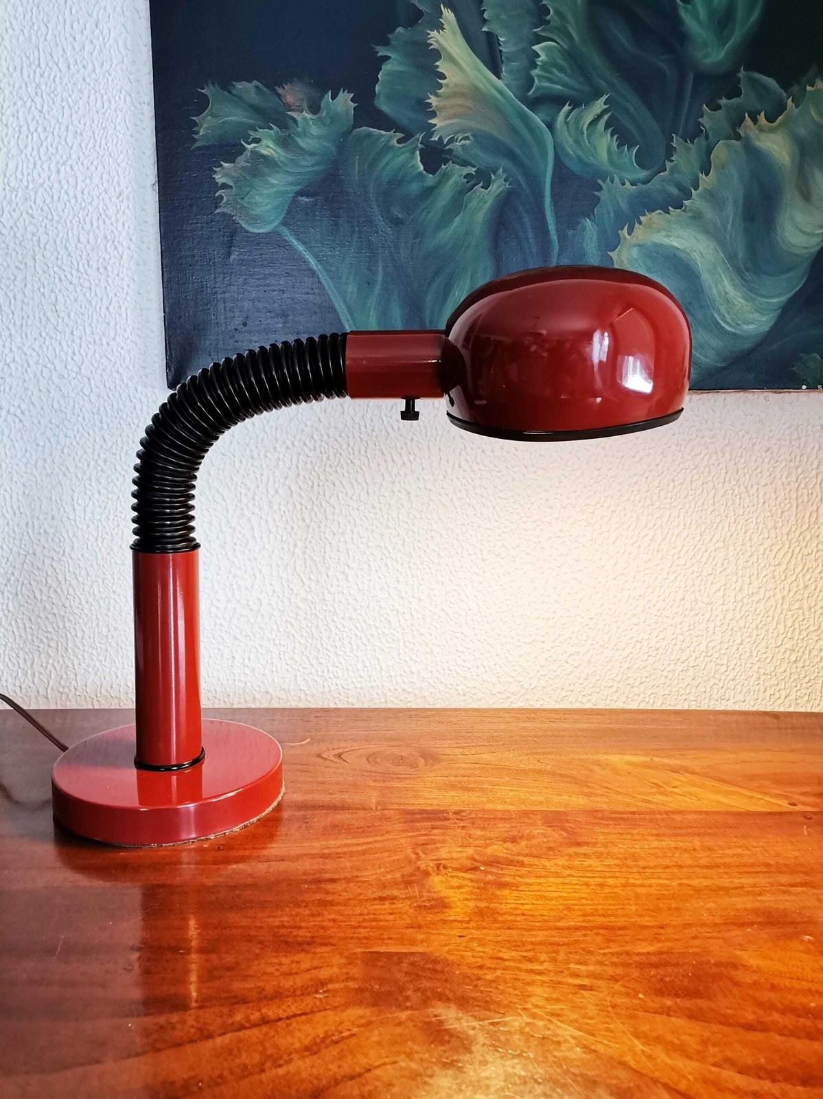 Modern Enameled Orb Shade Desk Lamp/ 1980s/ Yugoslavia/Mid Century photo for sale