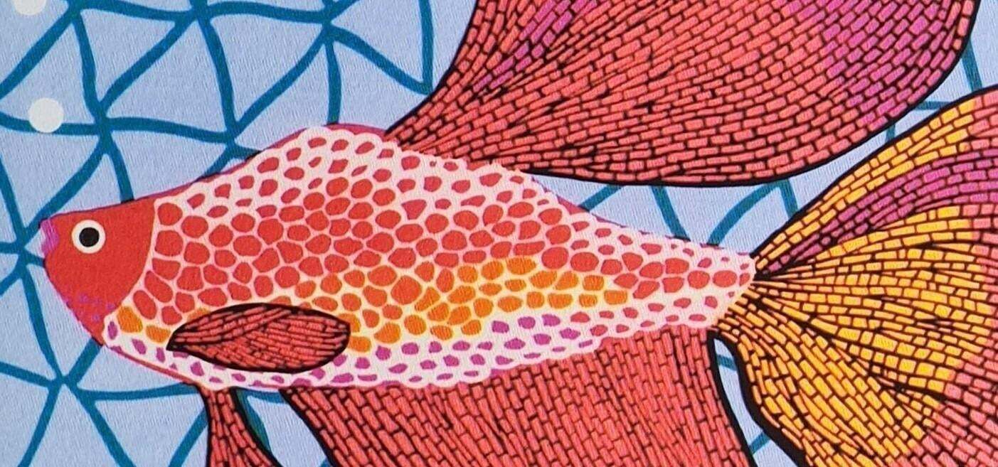 After Yayoi Kusama, Goldfish, Lithograph, 1990s photo Art