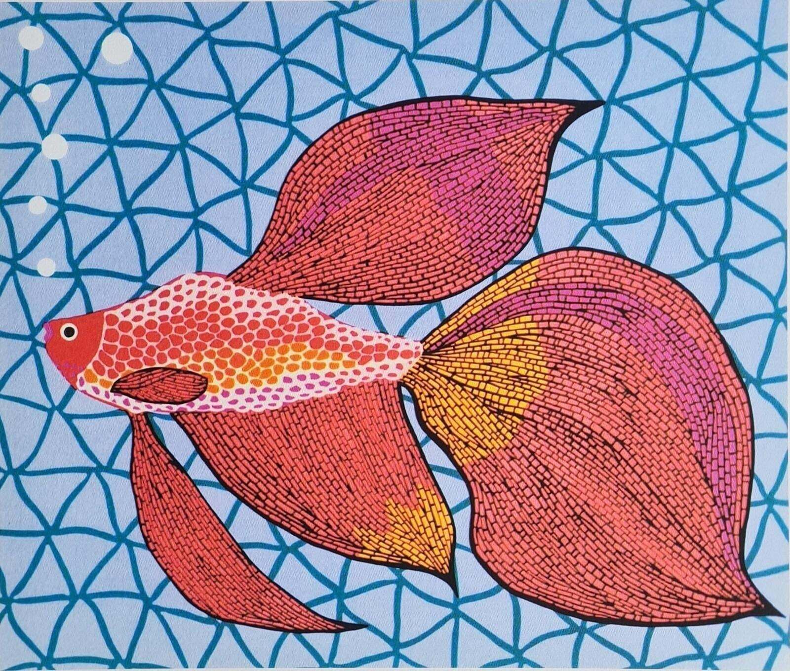 After Yayoi Kusama, Goldfish, Lithograph, 1990s photo vinterior