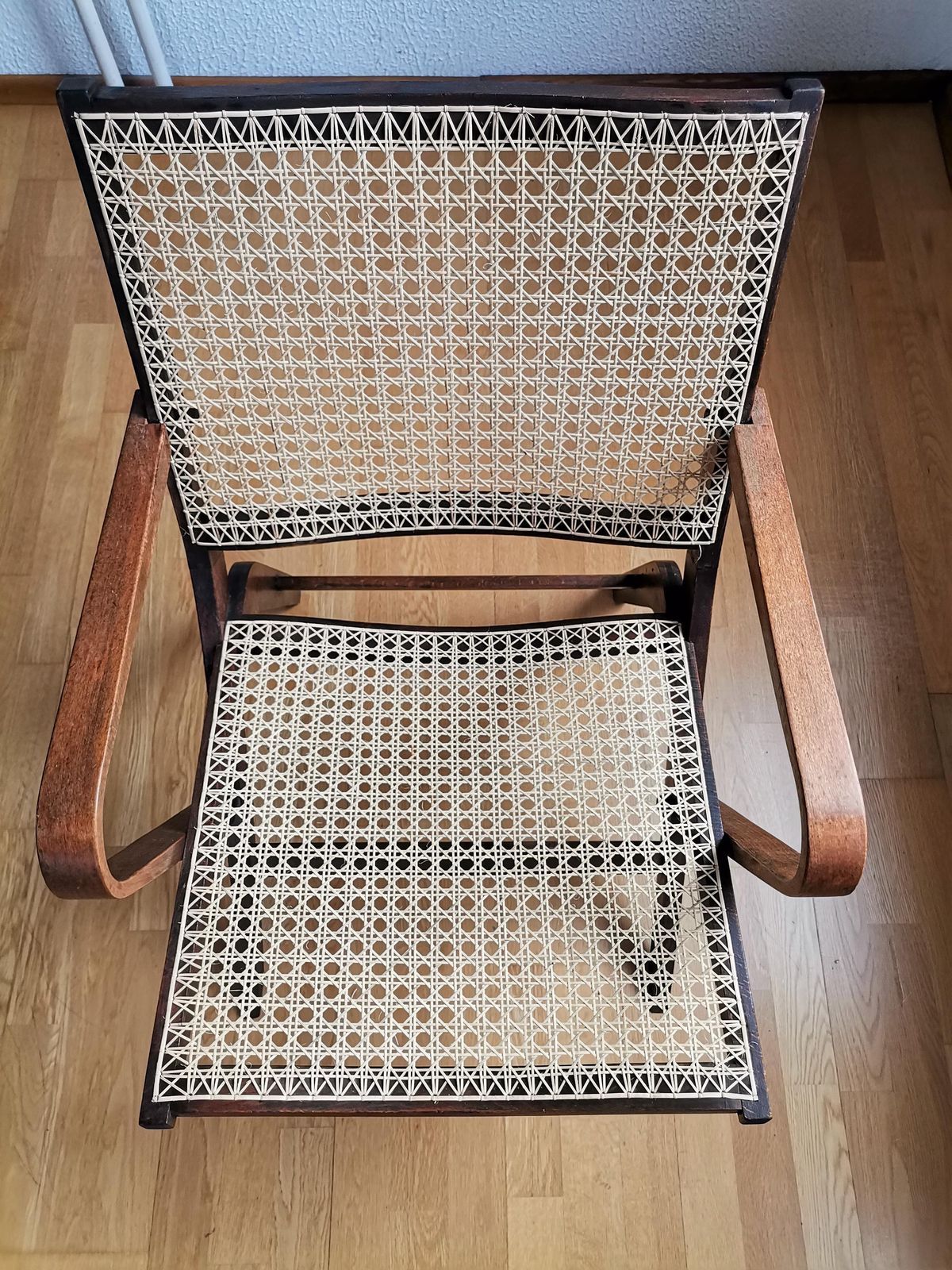 Very Rare Rex Armchair By Niko Kralj / Prototype Model 100 / Industrial Design Bentwood And Hand Woven Cane Lounge Chair / 1950s Yugoslavia photo for sale
