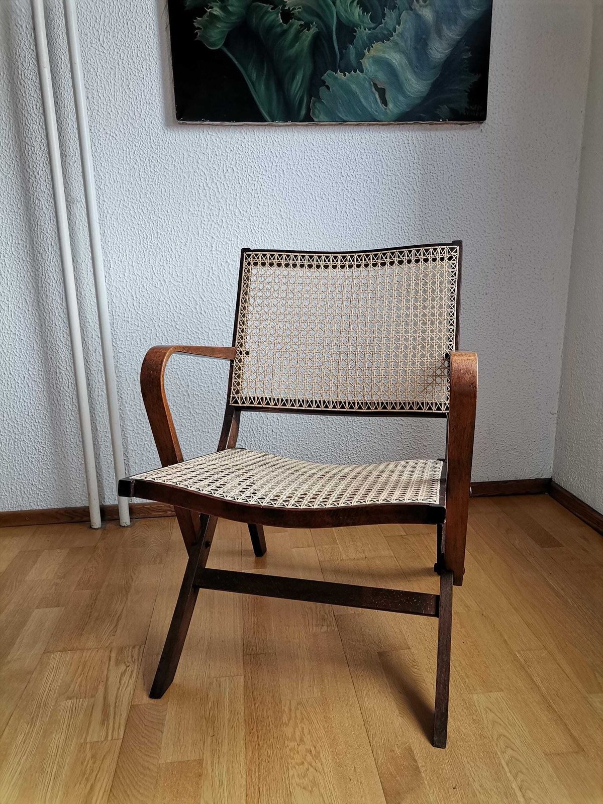 photo for sale Very Rare Rex Armchair By Niko Kralj / Prototype Model 100 / Industrial Design Bentwood And Hand Woven Cane Lounge Chair / 1950s Yugoslavia