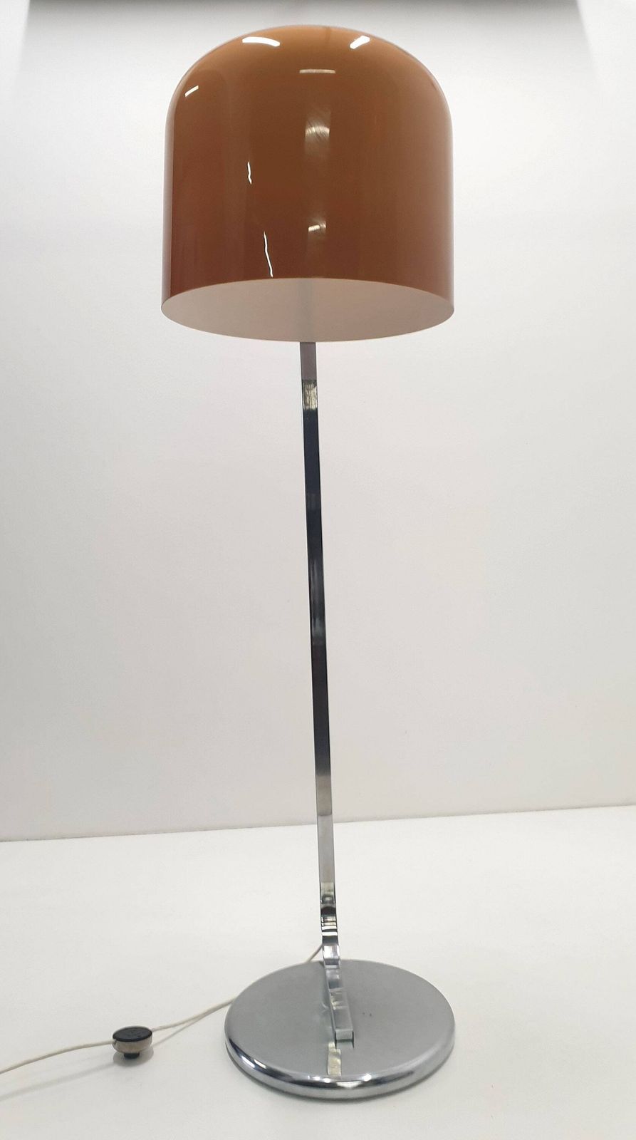 Brown Alvise Floor Lamp By Luigi Massoni For Guzzini / Made By Meblo Yugoslavia / Extremely Rare Mid Century Floor Lamp / 60s Italy photo 4159.0