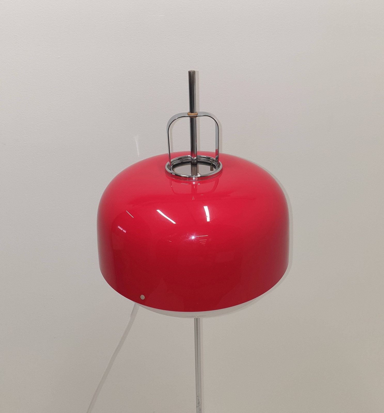 Meblo Guzzini Floor Lamp In Red And White / Rare Find / Vintage 60s 70s / Yugoslavia / Italian Design photo vinterior
