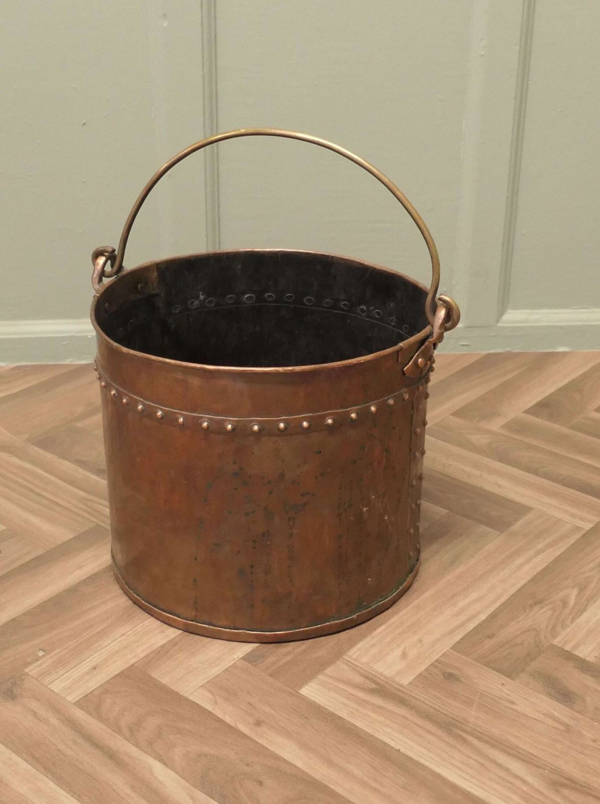 19th Century Copper Coal Bucket photo furniture