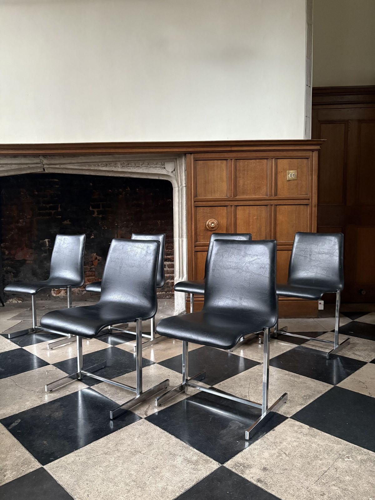 Set Of 6 1970s Dining Chairs In The Style Of Rudi Verelst