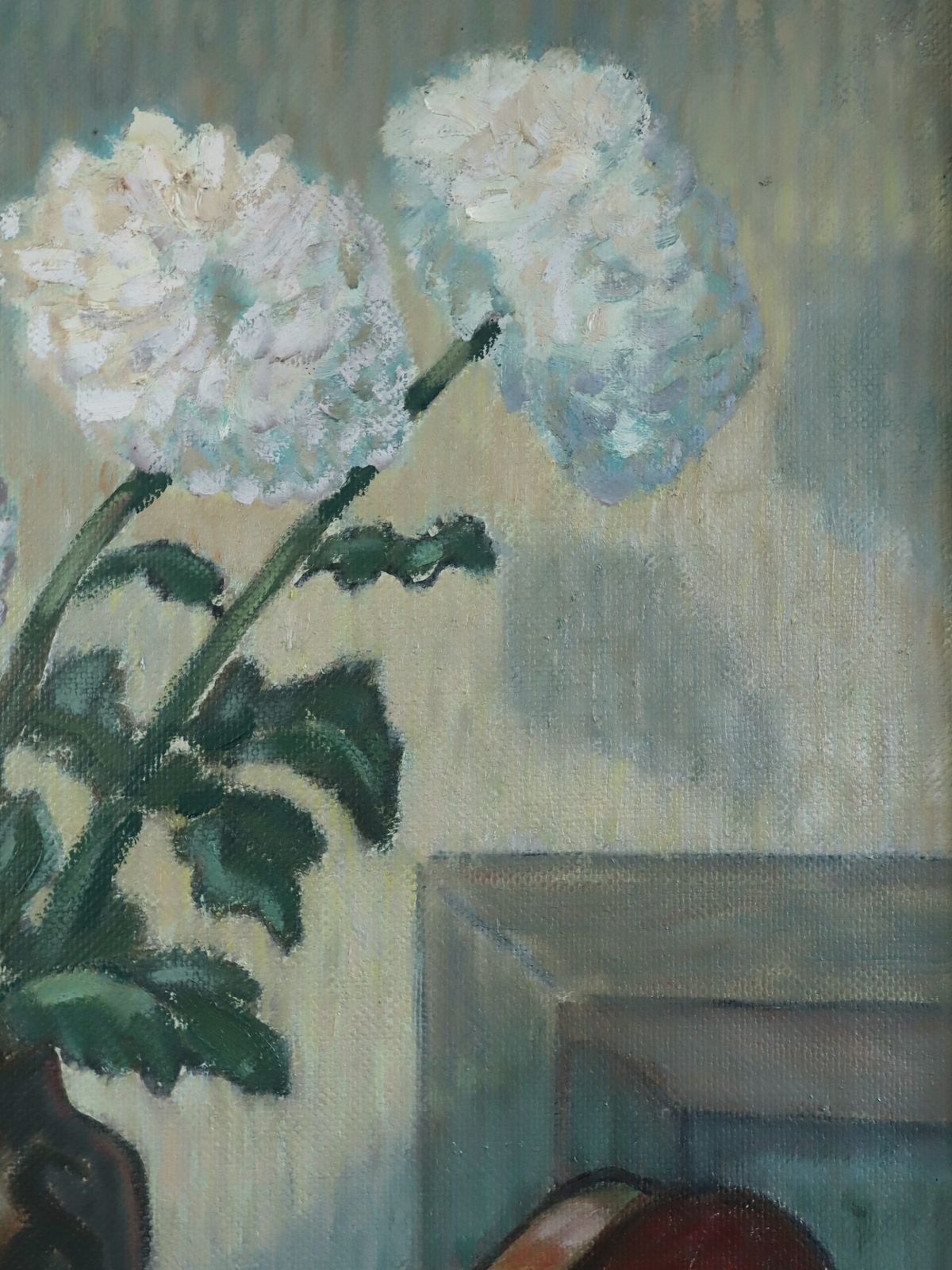 photo furniture Violin & Flowers Painting, Mid 20th Century