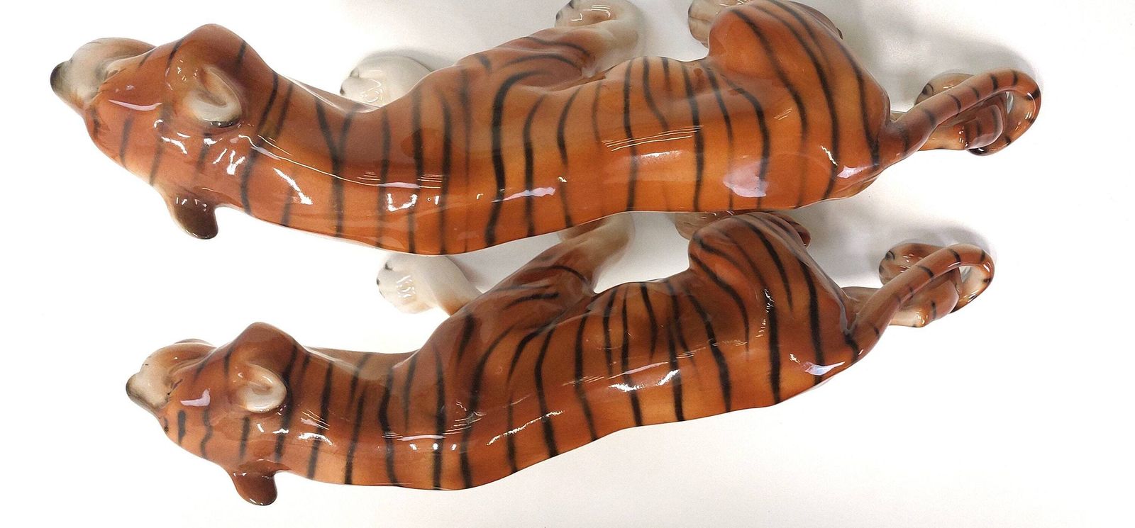 1 Of 2 Decorative Ornament / Art Nouveau / Czech Republic / Tiger Animal Figure photo 234.0
