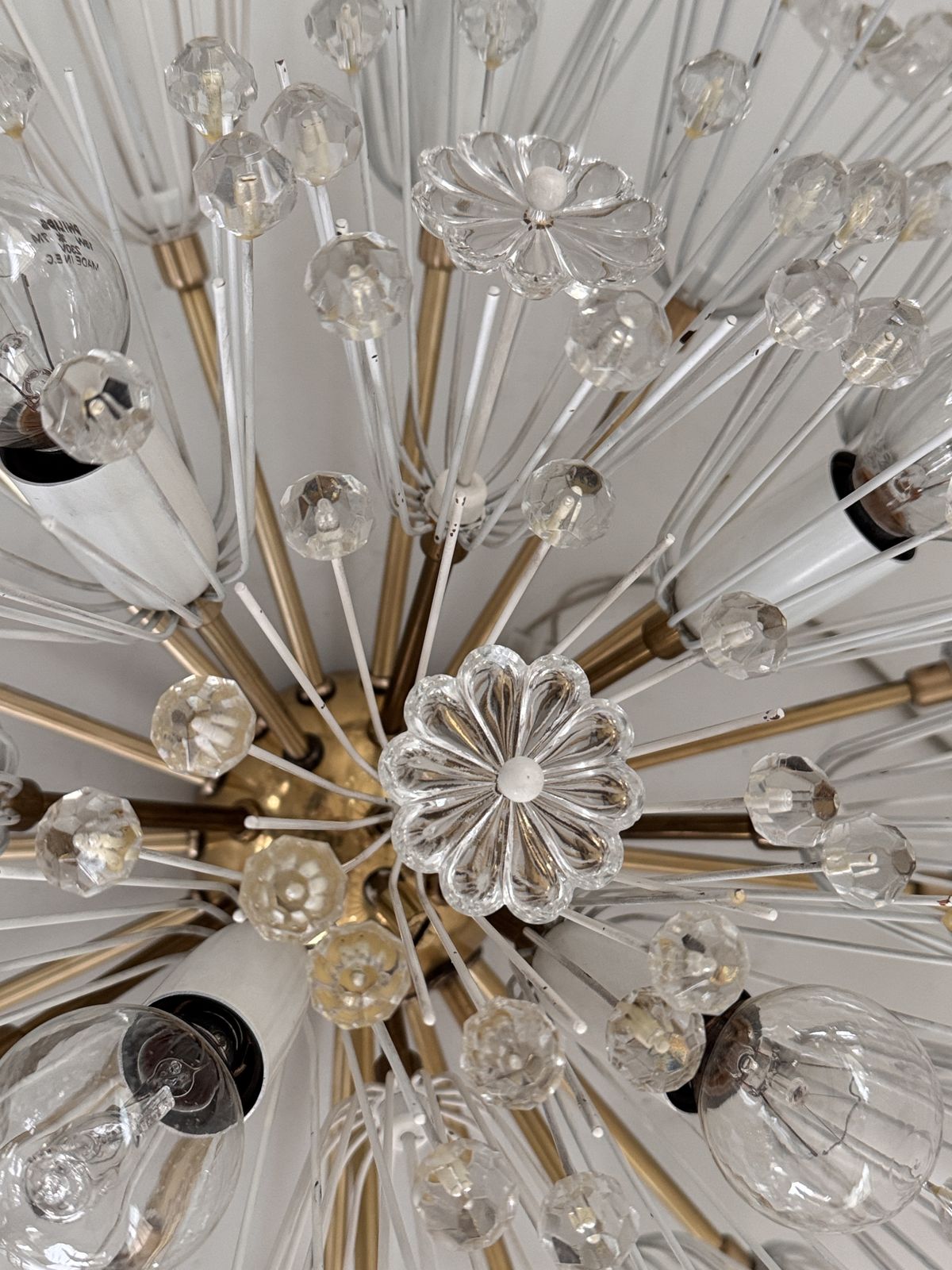 photo buy Large Emil Stejnar Brass And Glass Sputnik Starburst Flush Mount Light, 70s