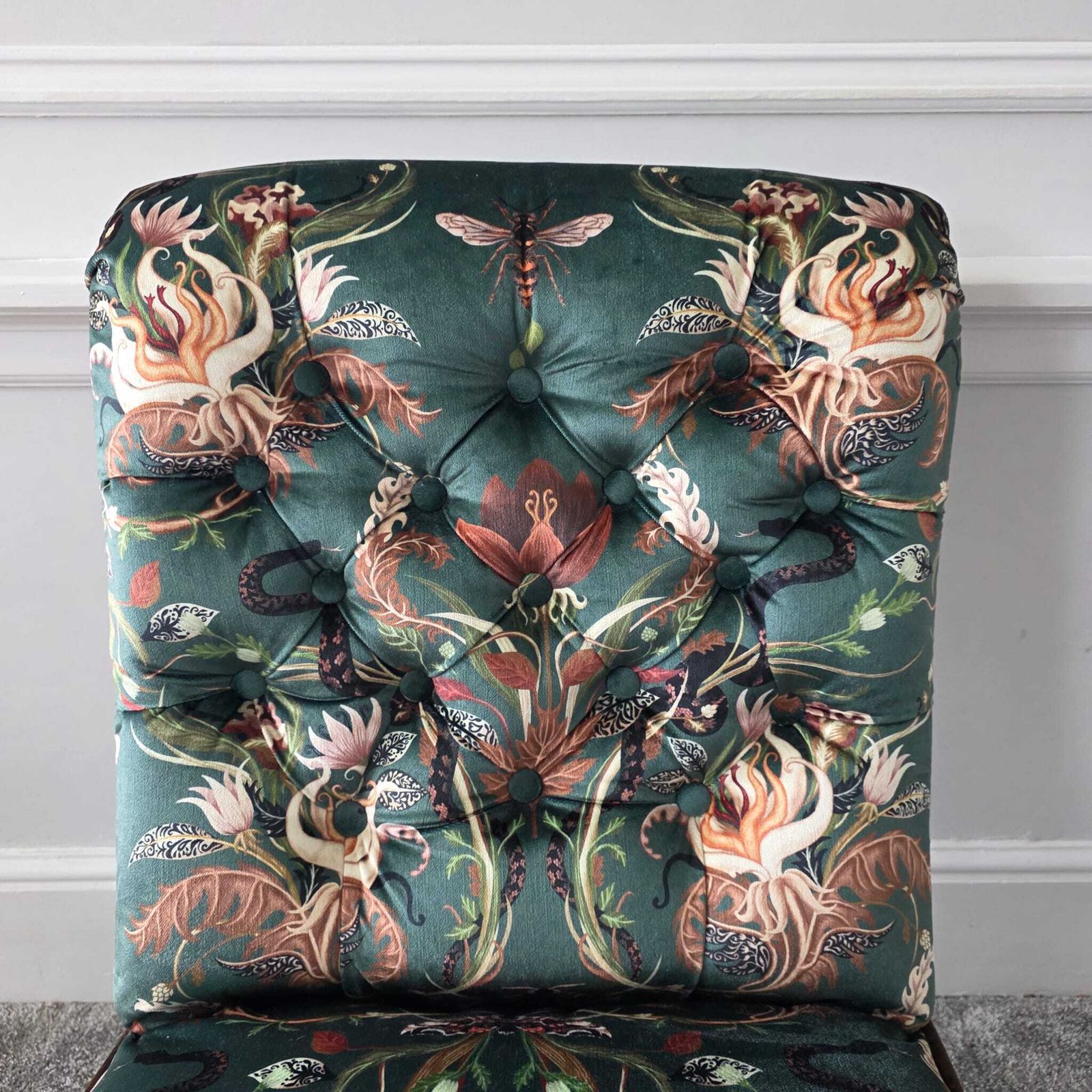 Antique Scroll Back Chair  Seat   Newly Upholstered In Becca Who Designed Velvet. photo Furniture
