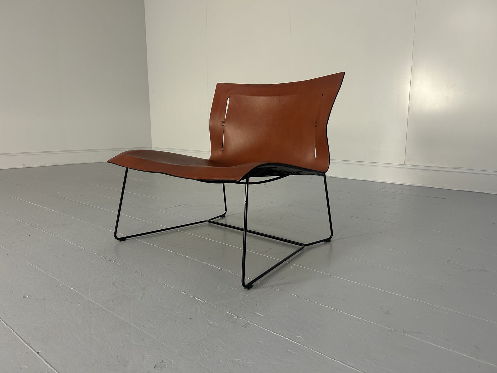4 Walter Knoll "Cuoio Lounge Grand" Chairs & Table In Sherry Saddle Leather photo vinterior