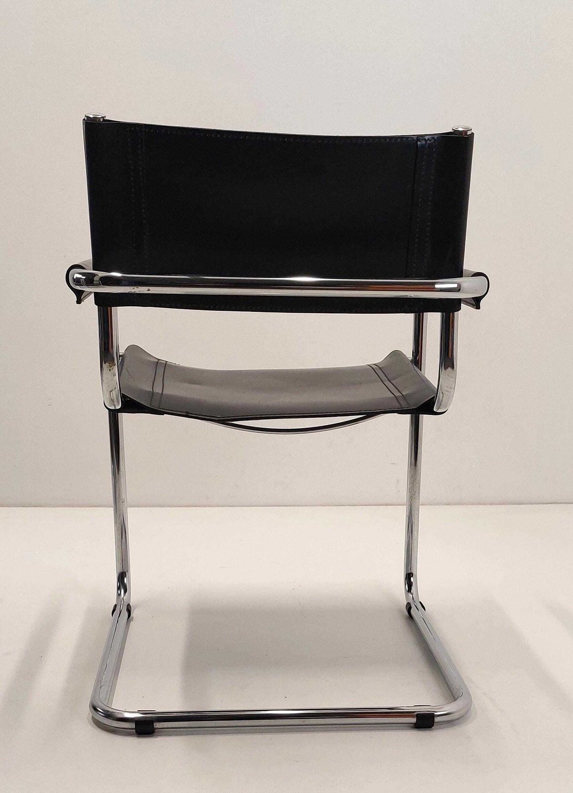 1 Of 3 Mart Stam Leather / Seating / Dining Chairs / Model S34 / Italy / 1970s photo for sale