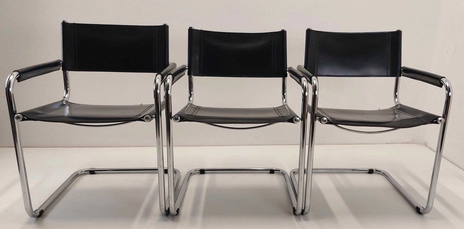 1 Of 3 Mart Stam Leather / Seating / Dining Chairs / Model S34 / Italy / 1970s photo Furniture