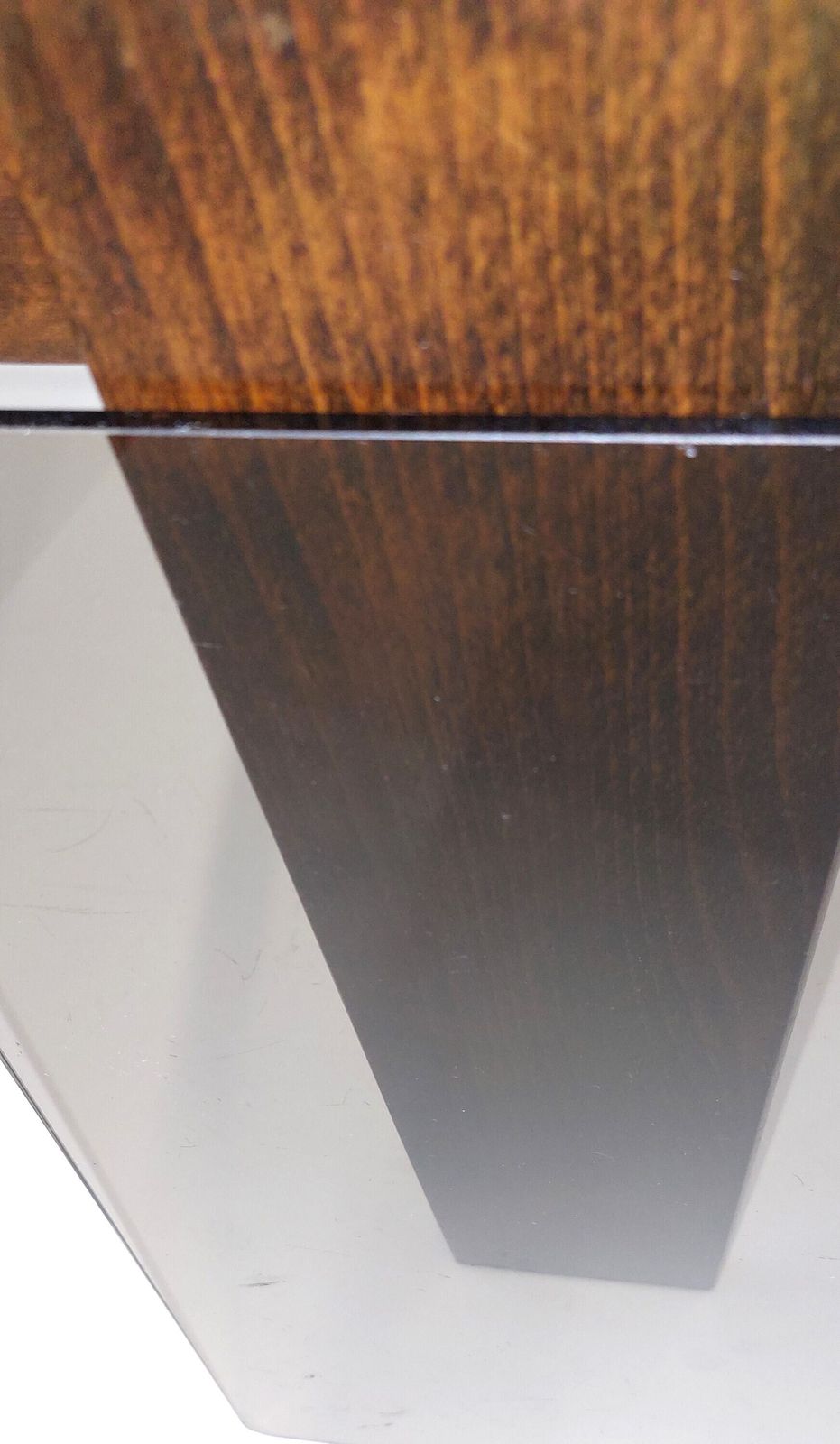 Mid Century Modern Nesting Tables / Italian Design By Gianfranco Frattini / Smoked Glass & Wooden Panels / Stackable Tables / 70s Yugoslavia photo buy