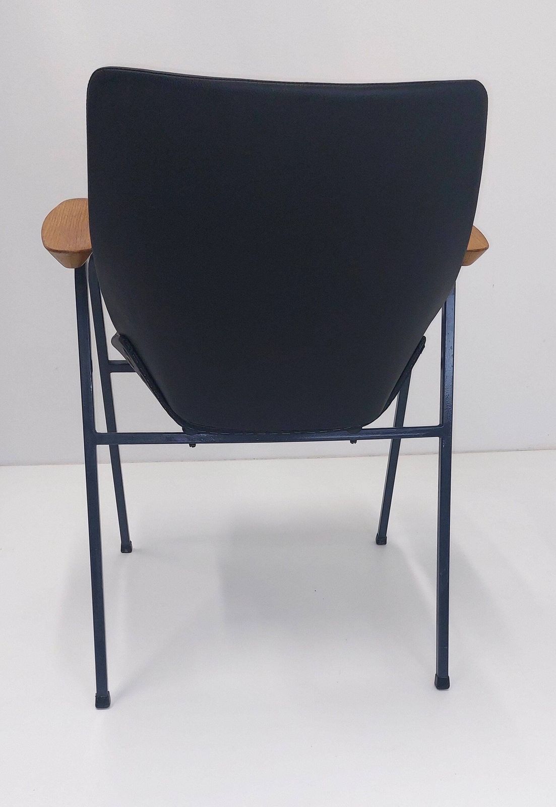 Vintage Niko Kralj Shell Chair / Black Faux Leather / Desk Chair / Armchair / 1960s Yugoslavia / Mid Century Modern Home photo 267.0