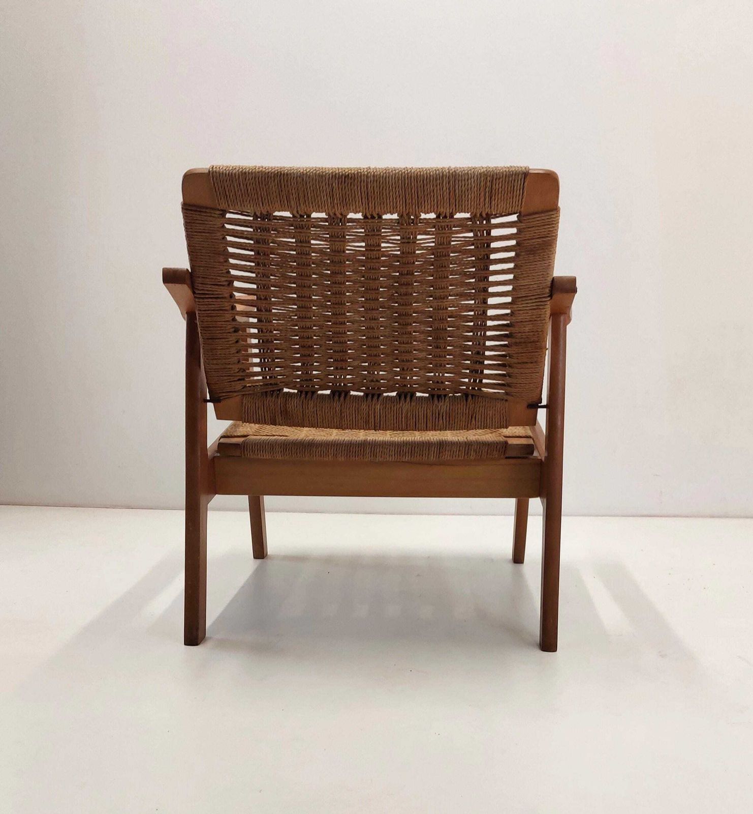 Danish Modern Rope Arm Chair 2 Pcs! / Mcm / 1960s / Style Of Hans Wegner/ Mid Century Modern Chair photo 1227.0