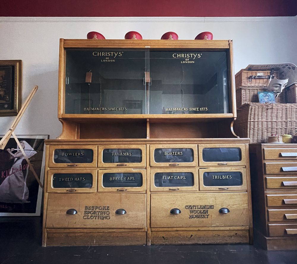 Christy's Hat Cabinet With Large Set Of Drawers photo for sale