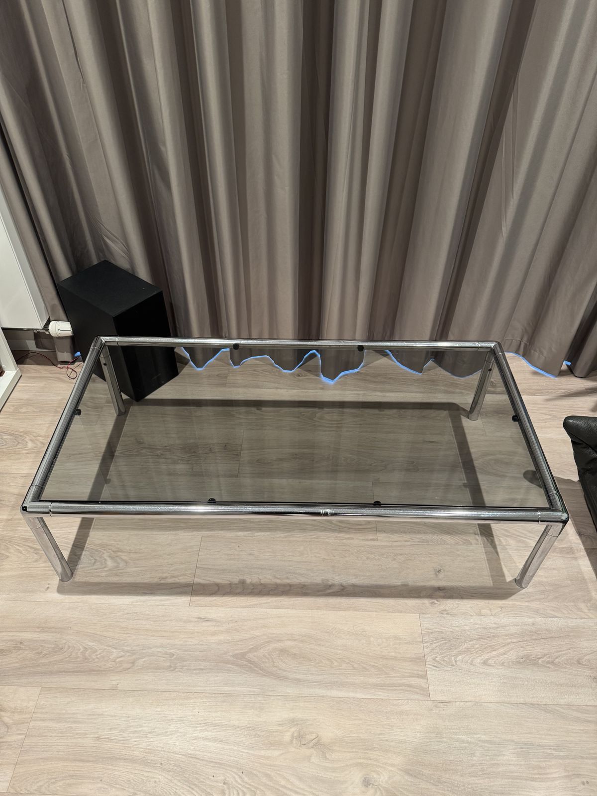 1970s Chrome & Smoked Glass Rodney Kinsman Coffee Table