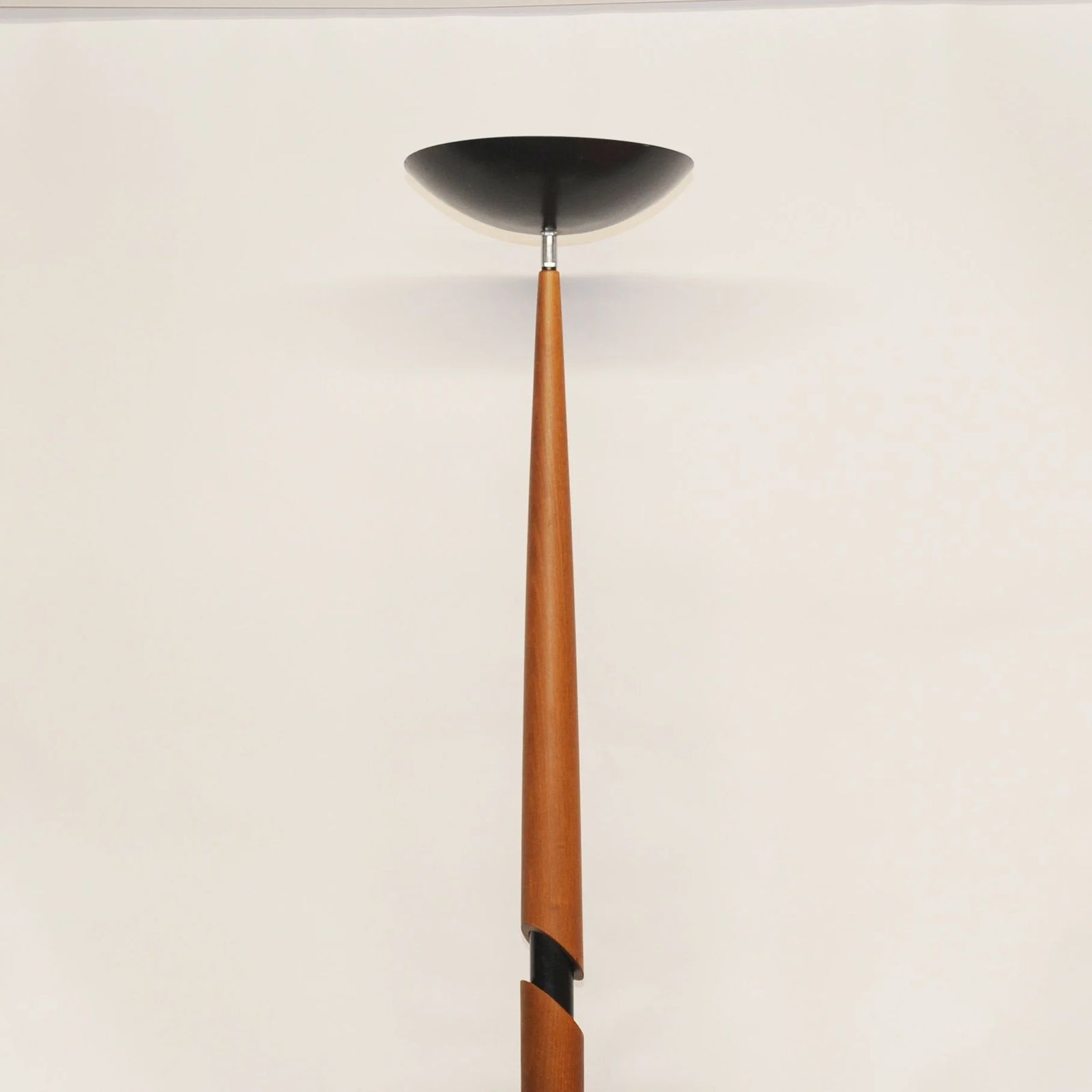 Wooden Floor Lamp With Black Tilted Uplight, 1990s photo vinterior