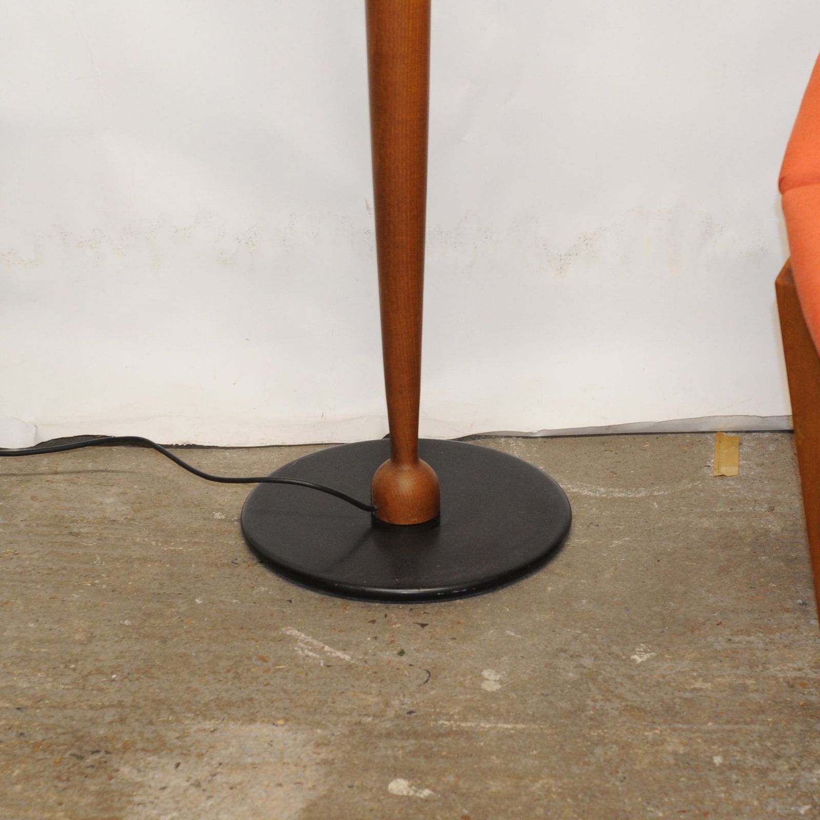 Wooden Floor Lamp With Black Tilted Uplight, 1990s photo vintage