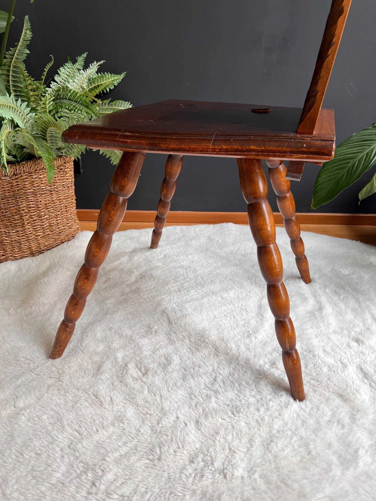 Antique French Alsatian Carved Oak Chair   Folk Art Country Farmhouse Accent Chair photo Furniture