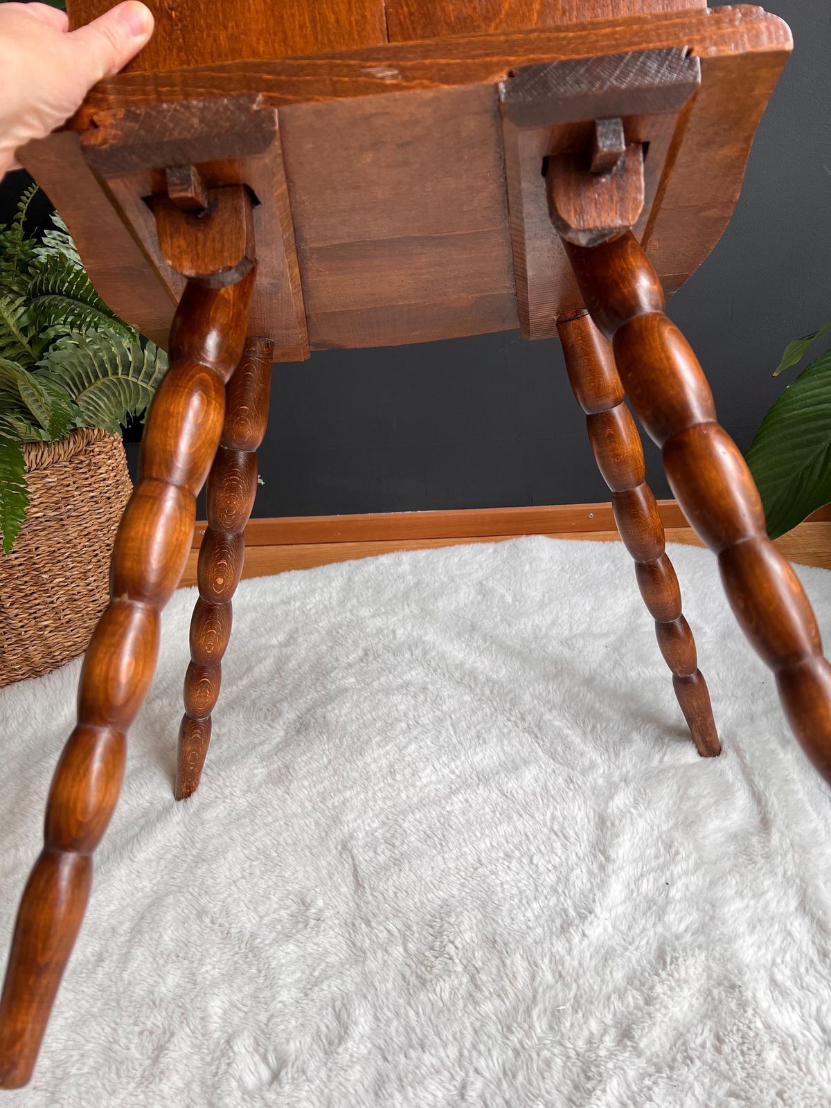 photo for sale Antique French Alsatian Carved Oak Chair   Folk Art Country Farmhouse Accent Chair