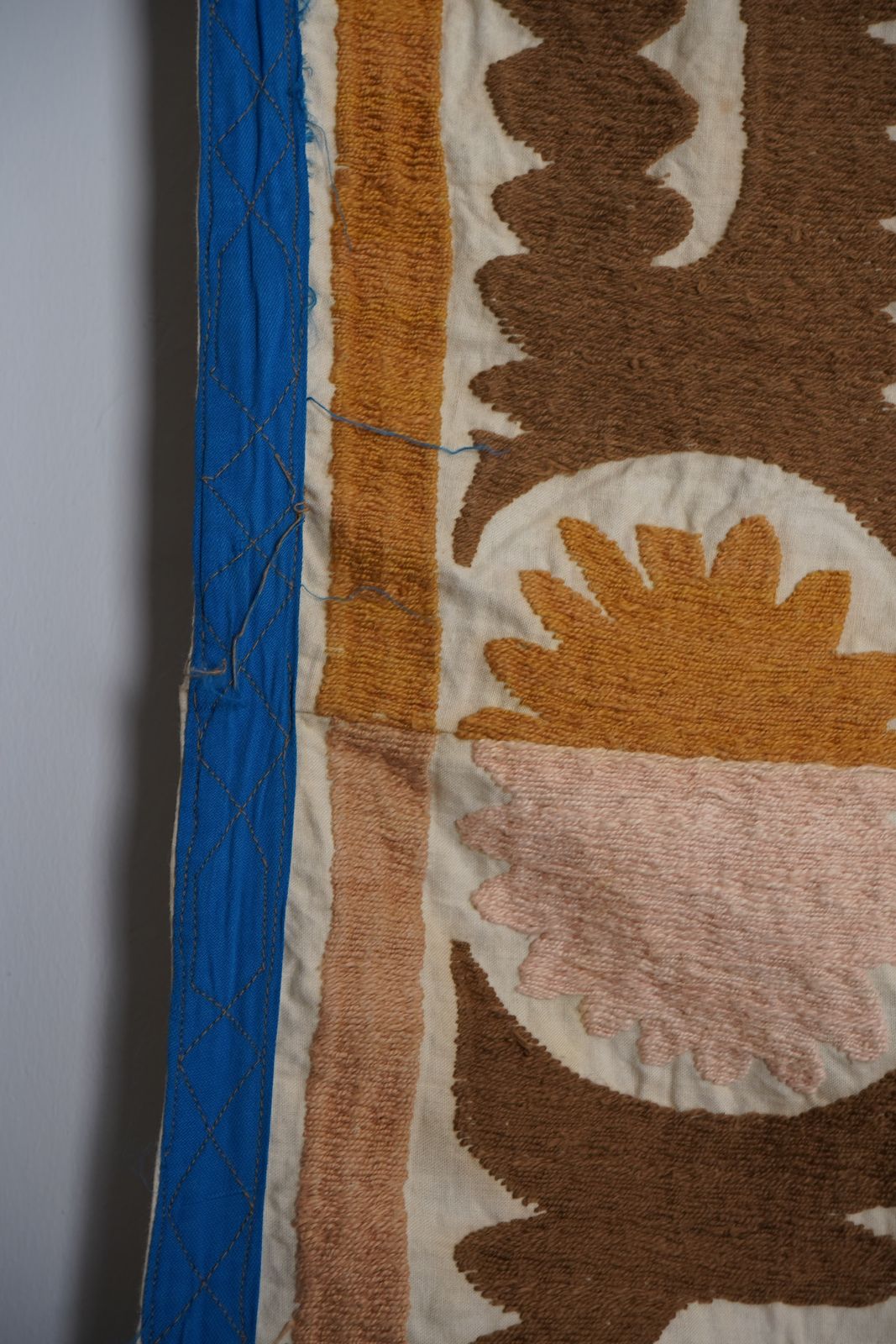 Boho Brown Suzani , Hand Embroidered , Neutral Orange Decor 7'5'' X 12'1'' photo vinterior