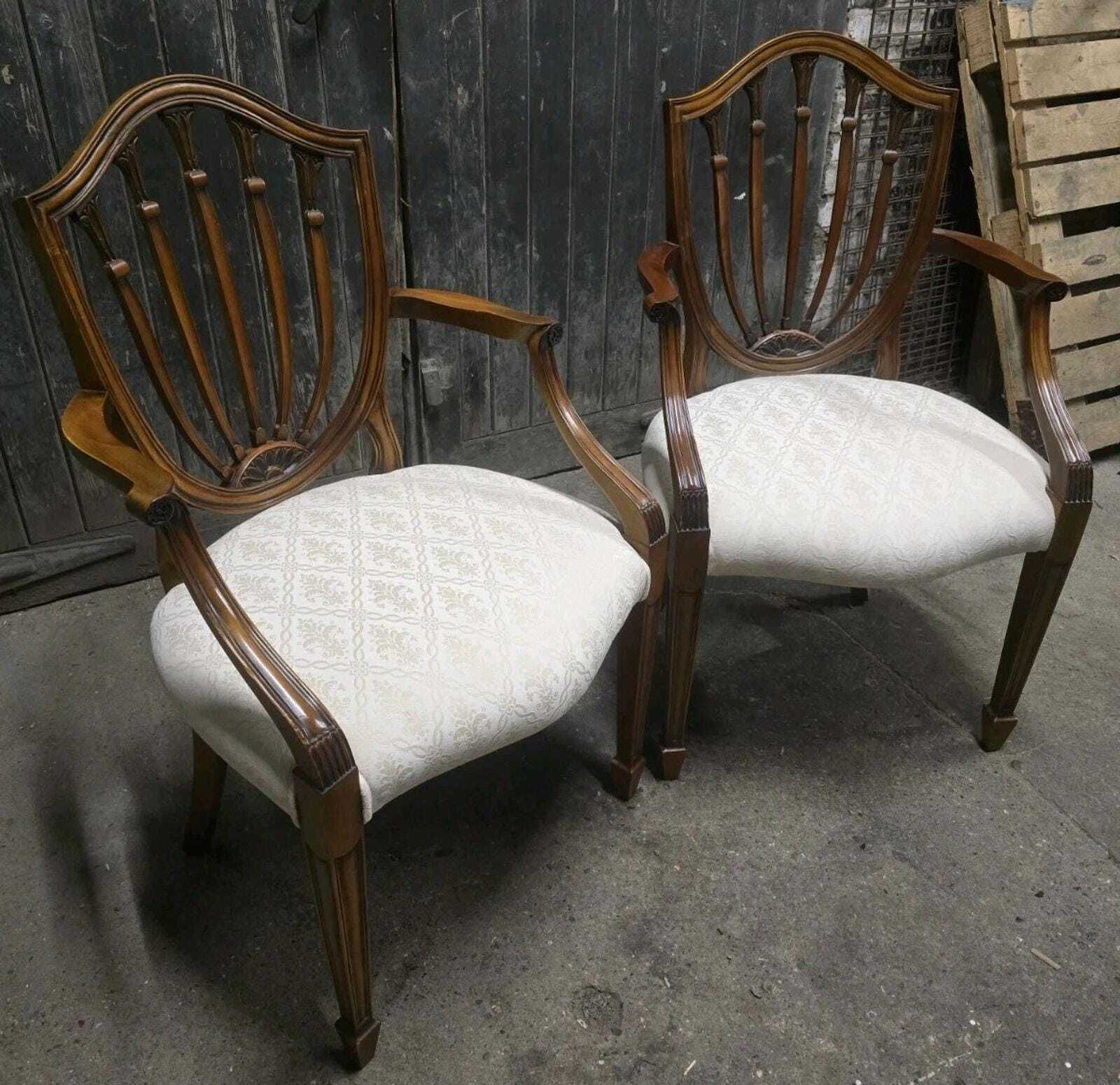 Pair Of Antique Style Hepplewhite Armchairs Bedroom Chairs photo Furniture