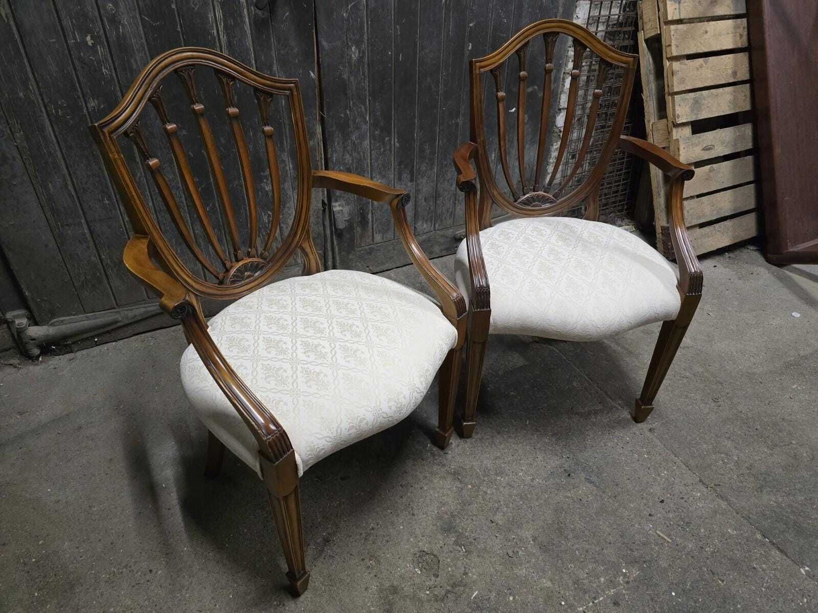 Pair Of Antique Style Hepplewhite Armchairs Bedroom Chairs photo 425.0