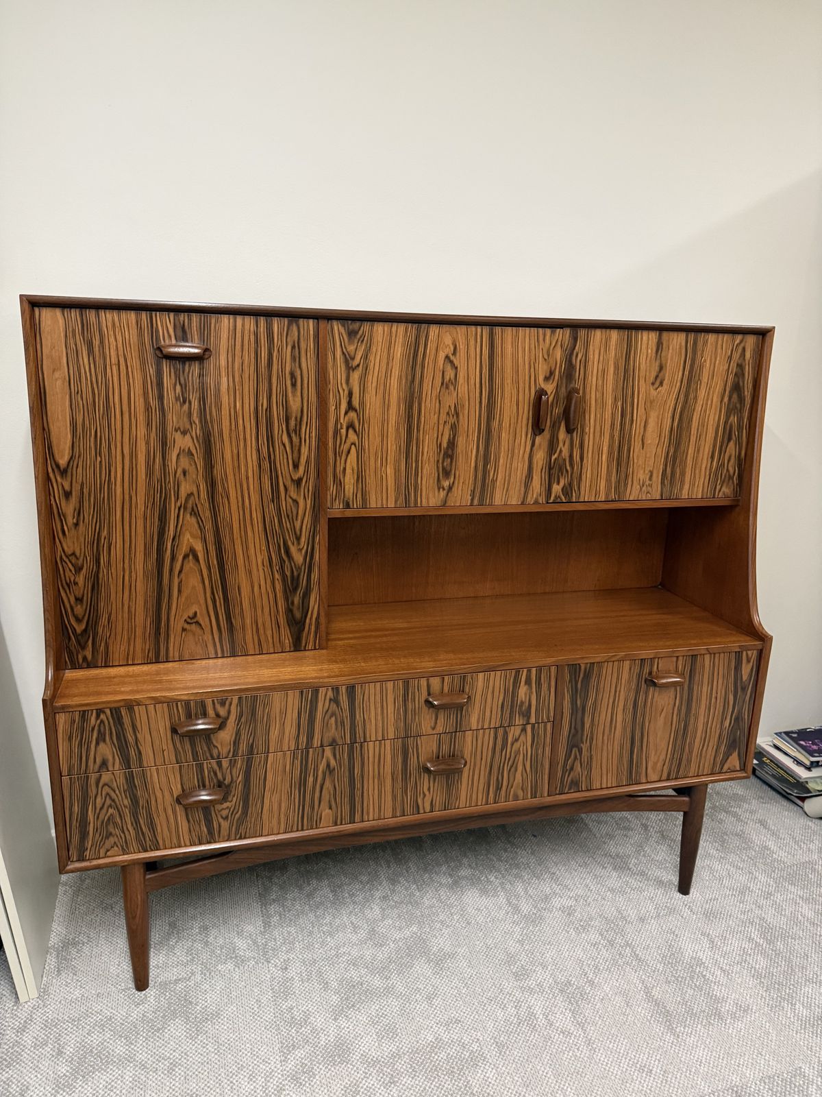 Midcentury G Plan Cocktail Sideboard In Teak & Paldao Wood photo Furniture