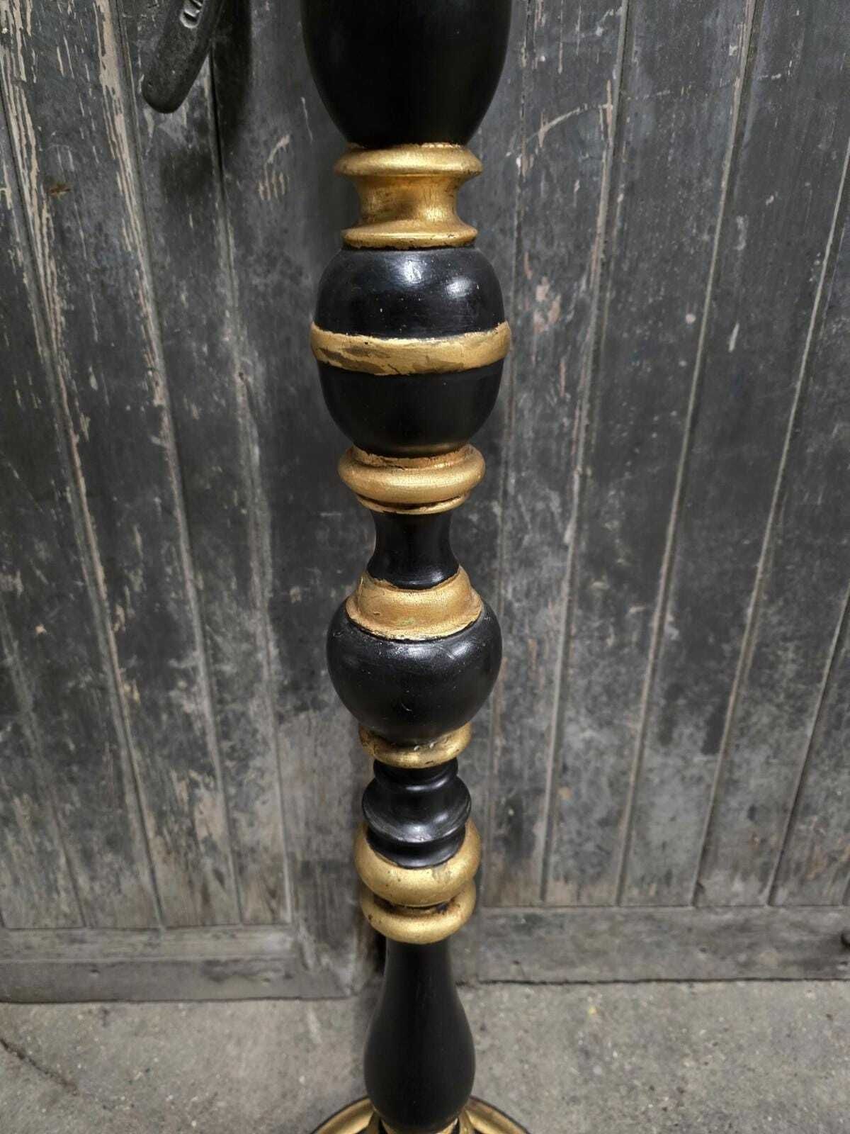 Antique 20th Century Italian Black And Gold Floor Lamp photo vintage