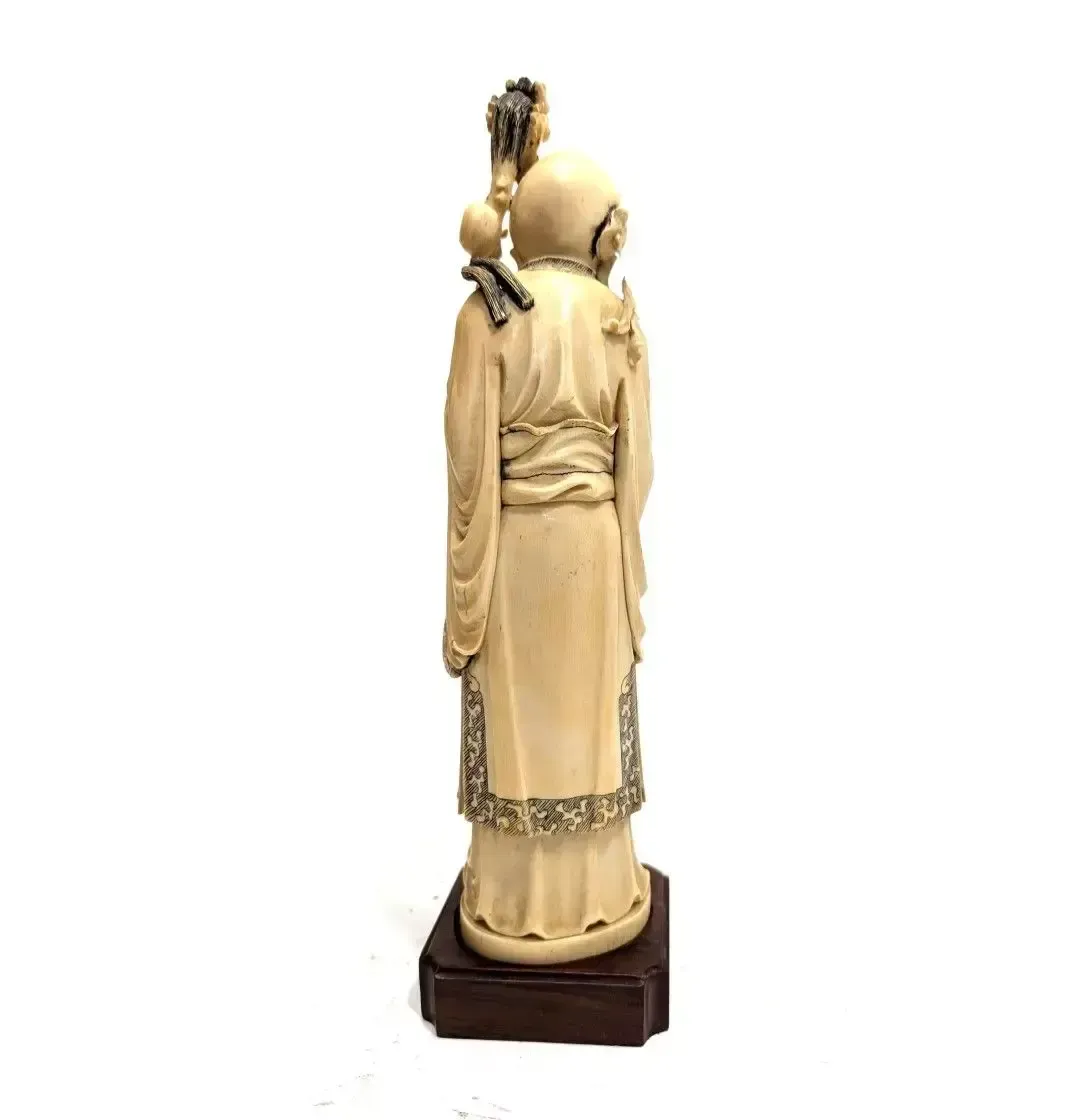 19th Century Ivory Statuette Of A Bearded Old Man photo Art