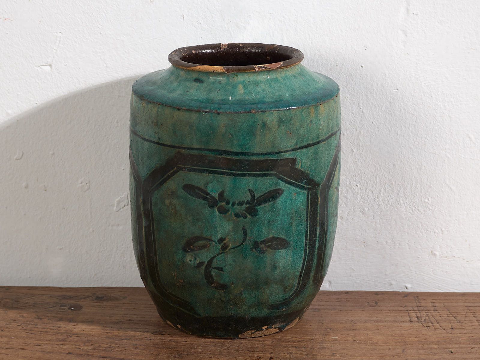 Antique Emerald Green Enameled Vase (C.1820) #26 photo 328.0