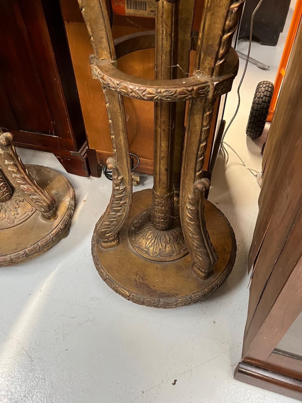 Pair Of Antique Carved Gilded Marble Topped Columns photo furniture