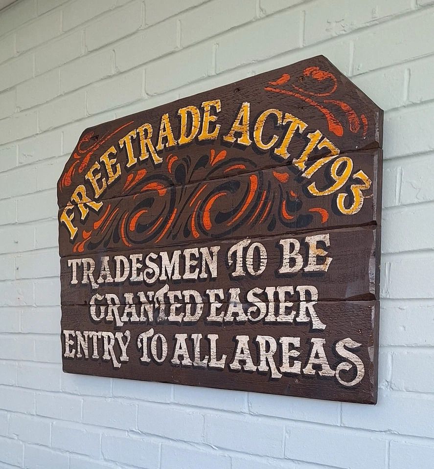 Large Vintage Hand Painted Sign Tradesmen To Be Granted Easier Access All Areas