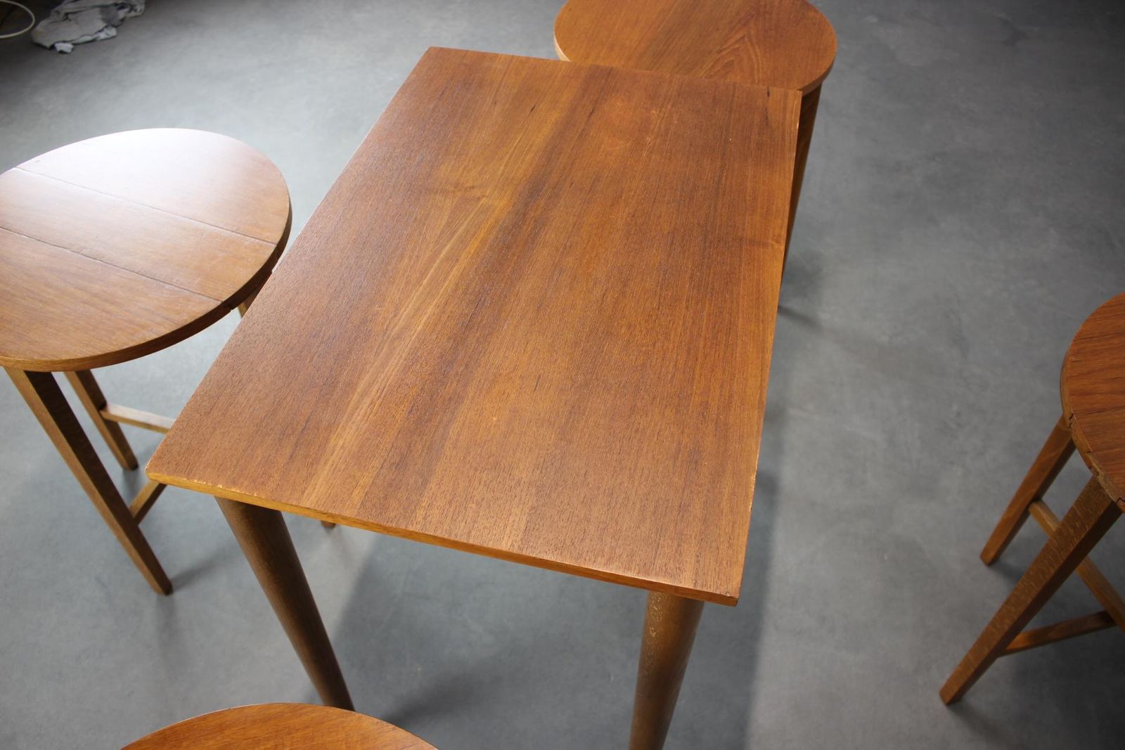Restored Mid Century Folding Table And Stools By Poul Hundevad, Denmark, 1960s photo Furniture