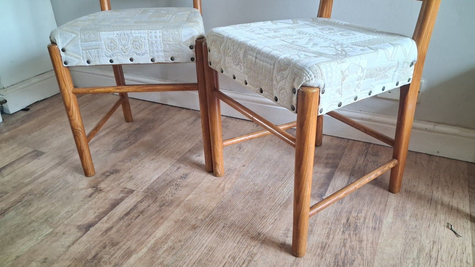 Furniture Delightful Pair Of Ercol Elm Ladderback  Dining /Kitchen /Bedroom Chairs photo