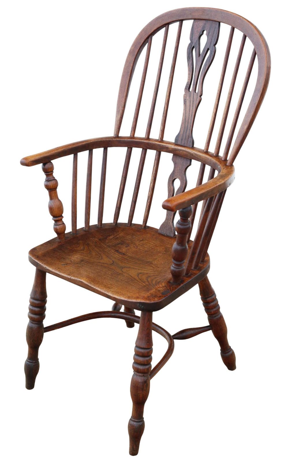 Antique 19th Century Ash & Elm Windsor Carver Elbow Chair – Fine Quality Armchair