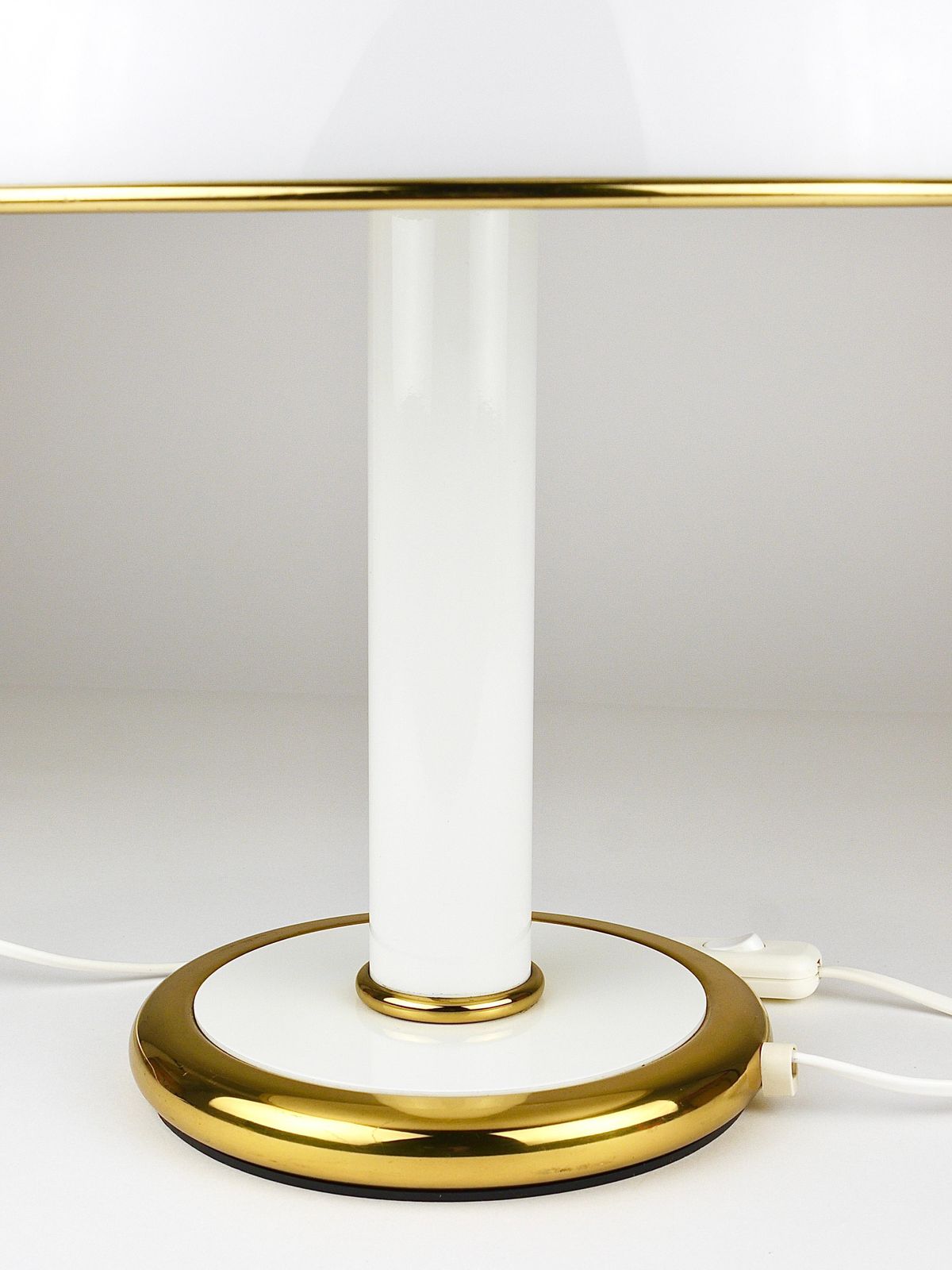photo buy F. Fabbian Gold & White Murano Glass Mushroom Table Side Lamp, Italy, 1970s