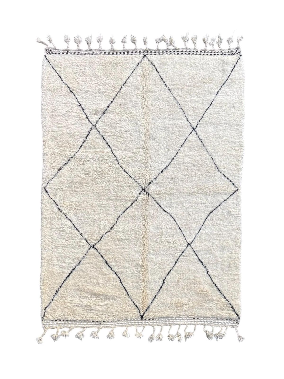 Rug Interior Living Room   Moroccan Berber Beni Ourain Rug 200x310 Cm   White Authentic Wool Carpet   Modern Design Rug   Hand Made Wool Rug photo furniture