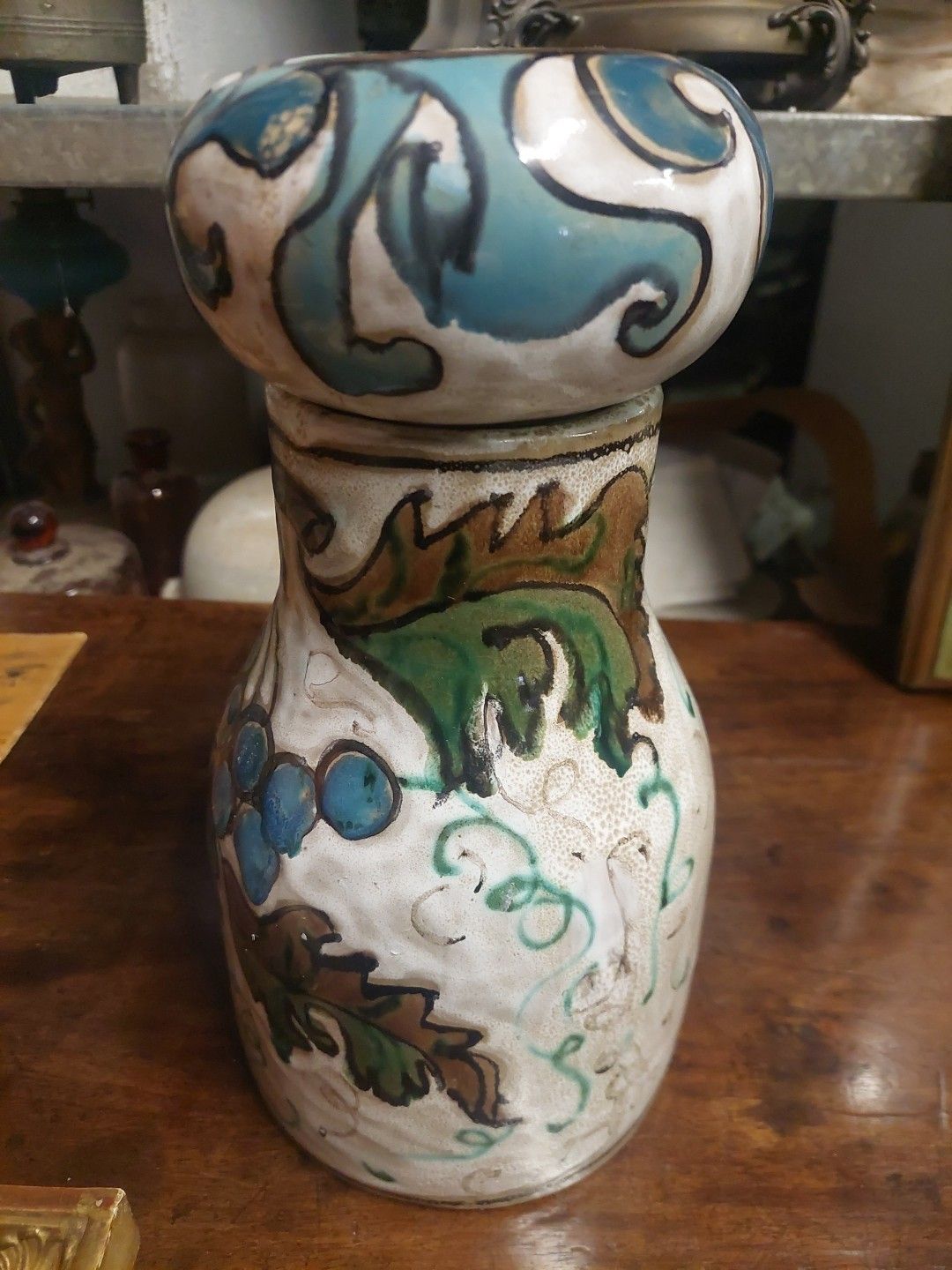 Art Schiavon Elio Herart Bottle Ceramic Sculpture Glazed Enamels 70s photo