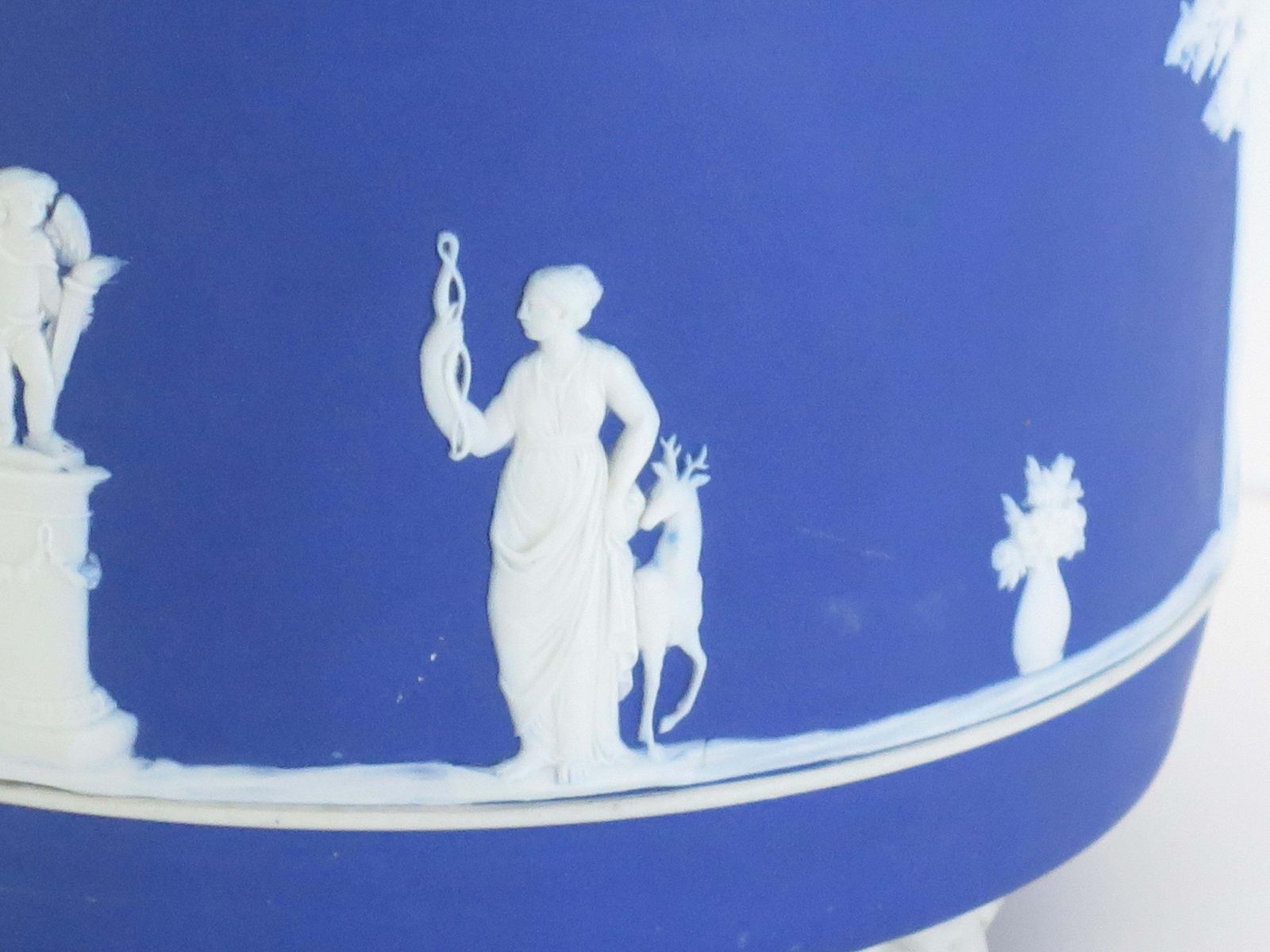 photo for sale Wedgwood Jasperware Jardiniere Classical Figures Fully Marked, Ca 1930s