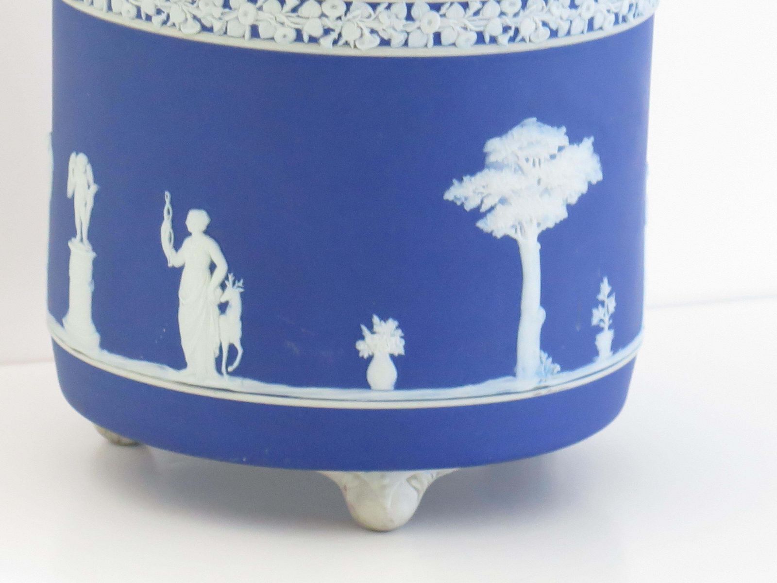 Garden Decor Wedgwood Jasperware Jardiniere Classical Figures Fully Marked, Ca 1930s photo