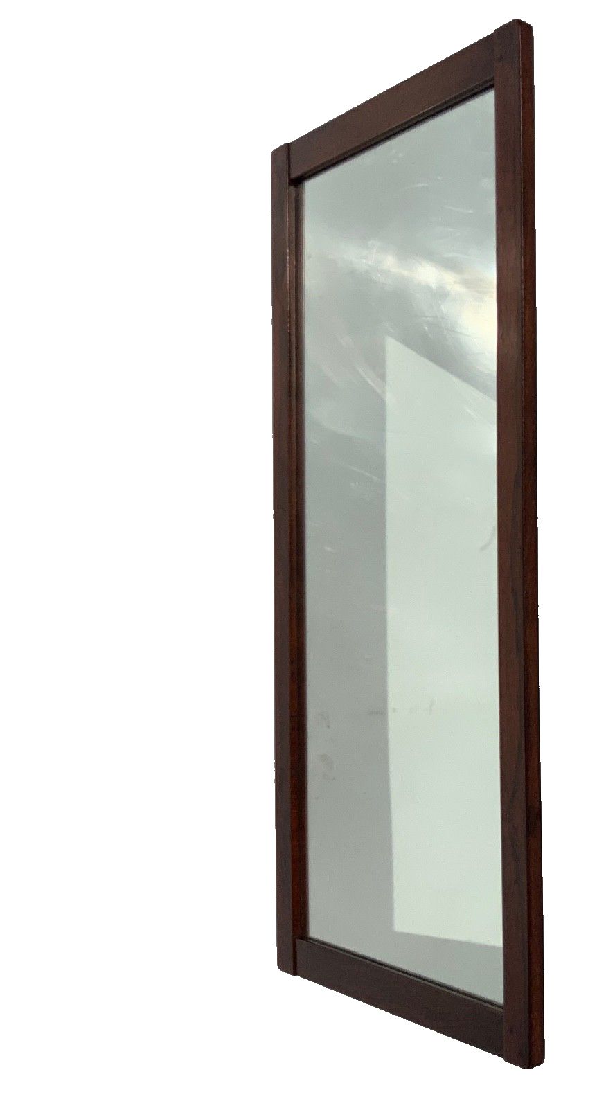 Vintage Dark Wood Wall Mirror "Miljo"  Ab Nybrofabriken, Sweden  1950s photo furniture